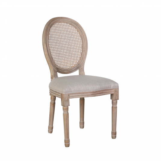 french style dining chair with rattan back