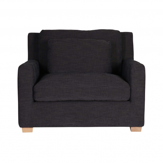 oversized modern chair in charcoal