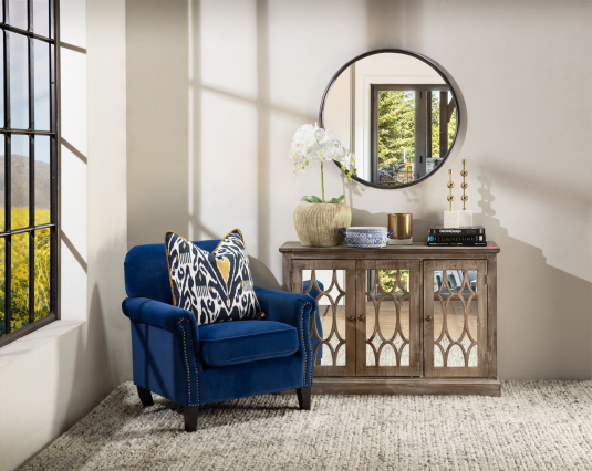 Block & Chisel sideboard with mirror paneling