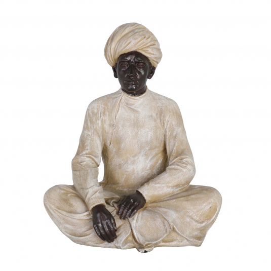 Sikhs sitting in relaxing position, cream