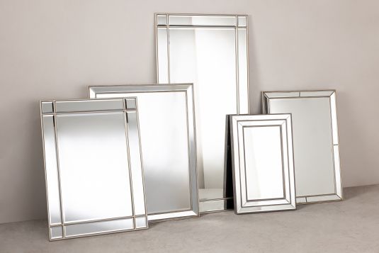 Block & Chisel rectangular mirror with silver wooden frame