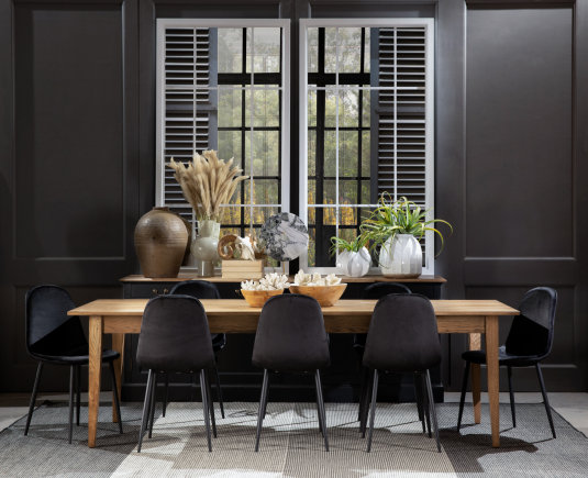 Block & Chisel black velvet upholstered dining chair