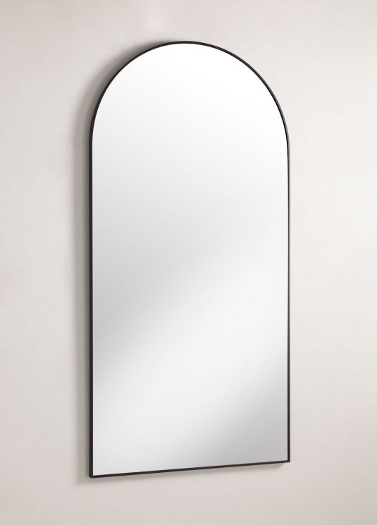 black framed arched mirror 