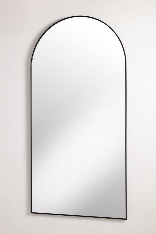 black framed arched mirror 