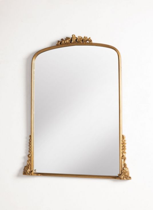 Gold ornate mantle mirror 