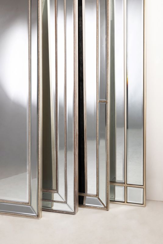 Block & Chisel rectangular mirror with silver wooden frame