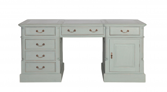 Duck egg painted limited edition office desk with drawers
