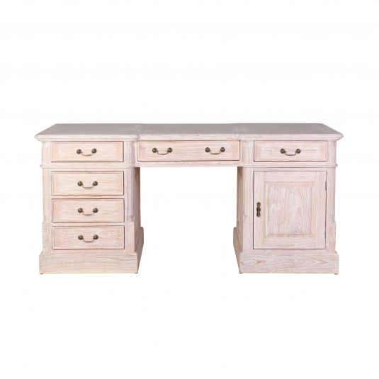 block and chisel white wash partners desk 