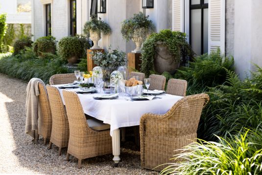 Block & Chisel rattan outdoor dining chair