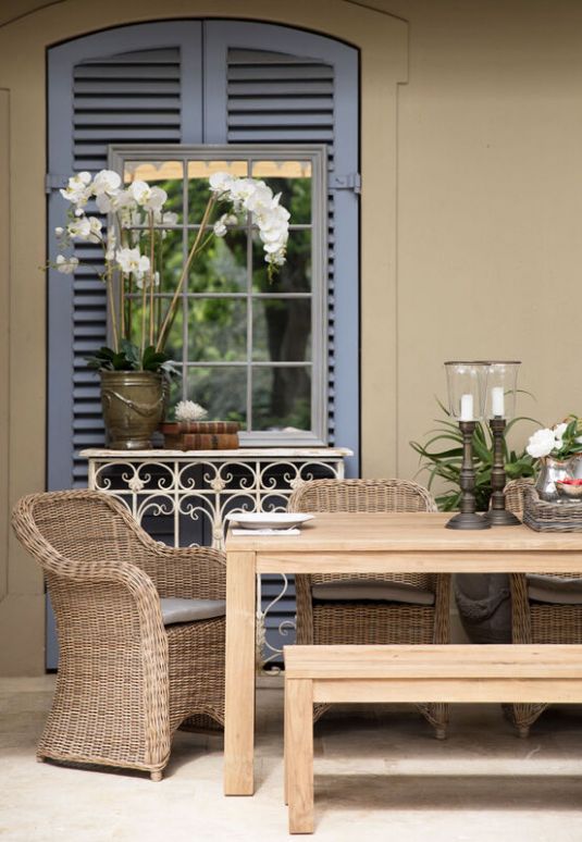 Block & Chisel rattan outdoor dining armchair