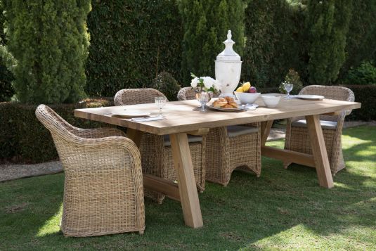 Block & Chisel rattan outdoor dining armchair