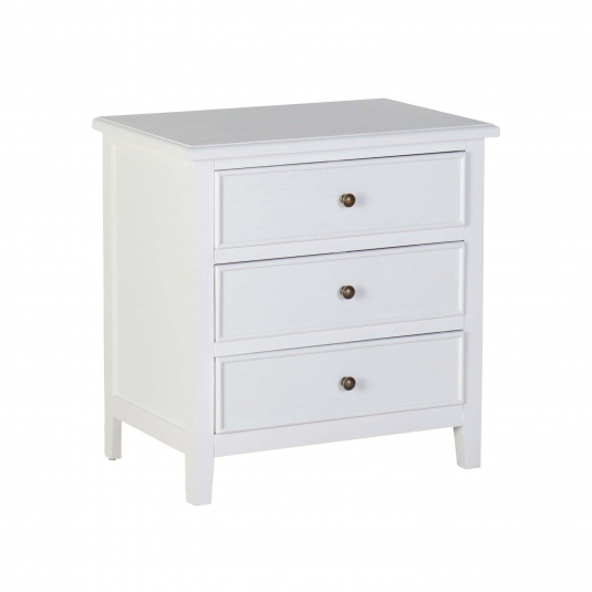 3 drawer Cadby bedside in white 