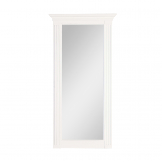 white framed mirror 