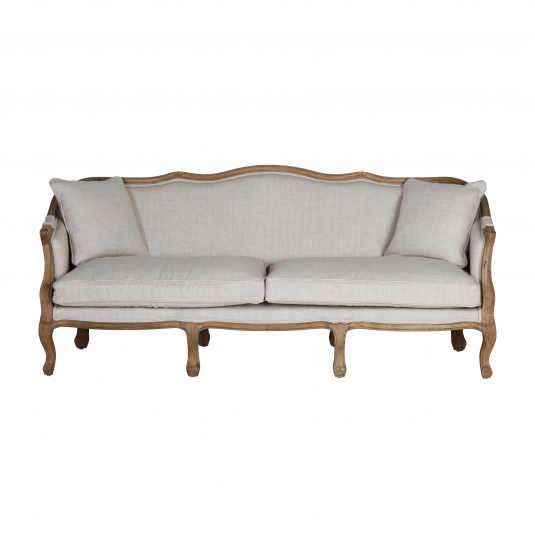 Cream french style seater with cabriole legs