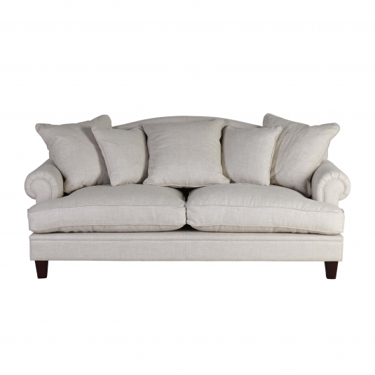 Classic block and chisel linen sofa 