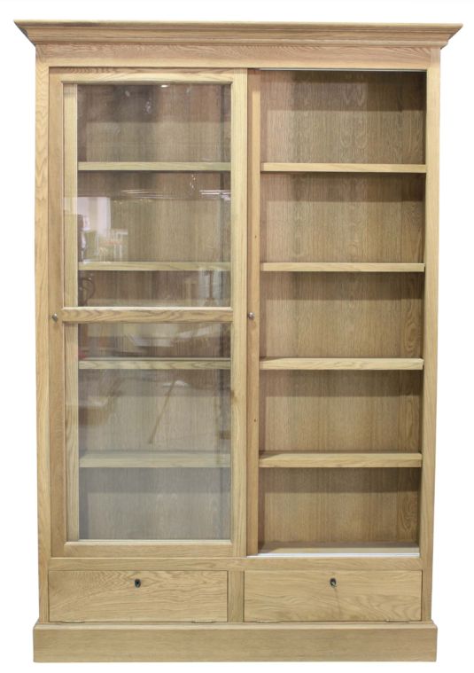 ECS Glass Fronted Sliding Bookcase Block & Chisel