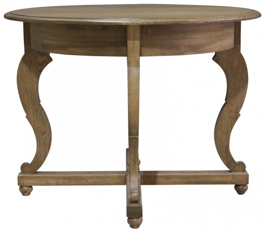 Block & Chisel round solid weathered oak table