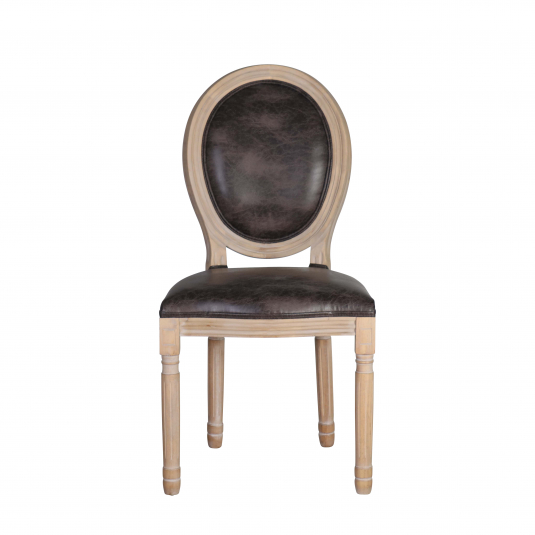 Block & Chisel brown upholstered spa back dining chair
