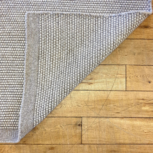 Block & Chisel grey wool rug with grey trim