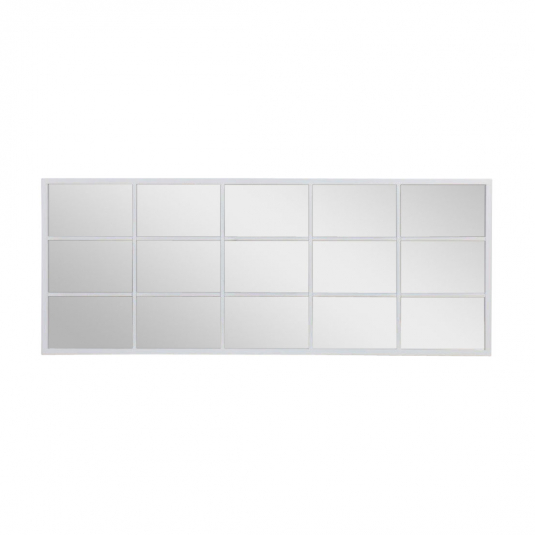 white frame window pane mirror
