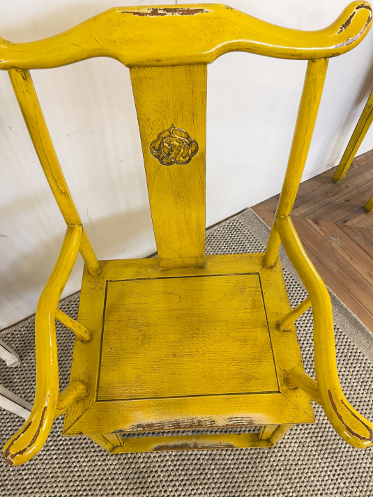 Yellow lacquered chinese chair