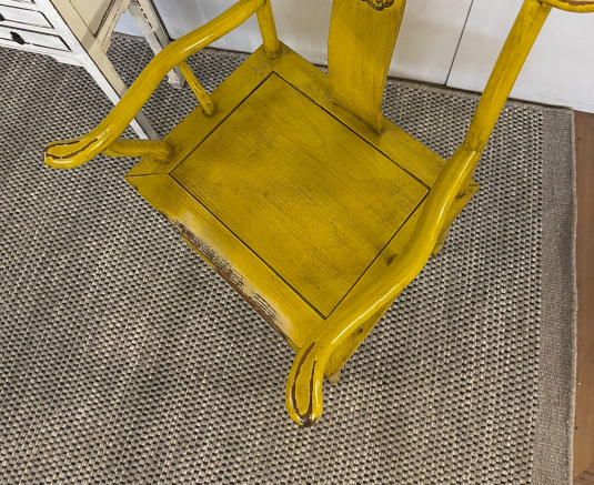 Yellow lacquered chinese chair