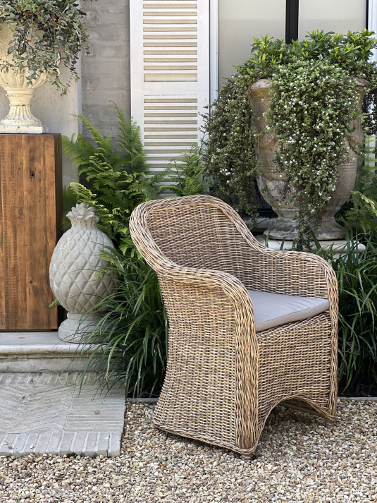 Block & Chisel rattan outdoor dining armchair
