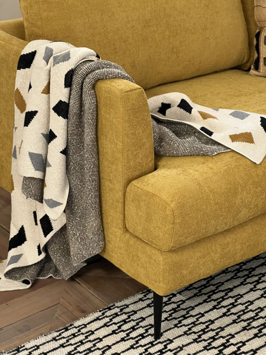 2 seater Francesca sofa in buttercup yellow 