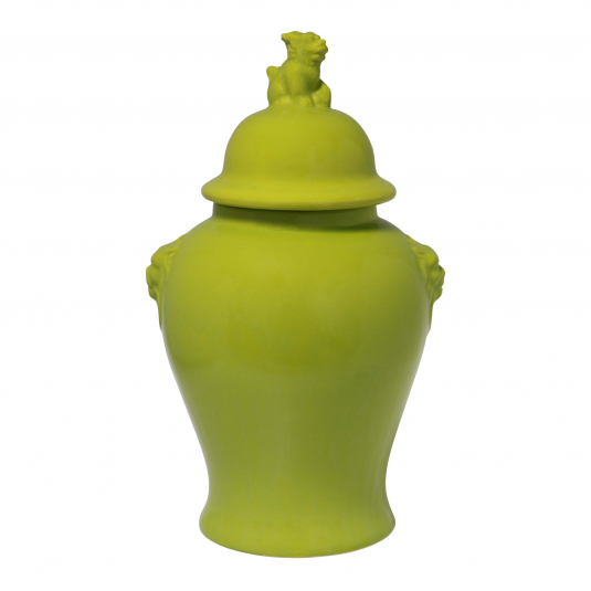 Lime green ceramic ginger jar 