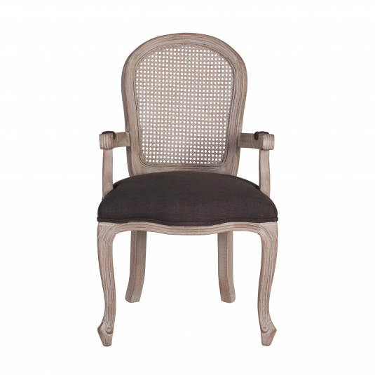 Block & Chisel charcoal upholstered carver dining chair
