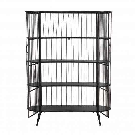 metal cage -like cabinet on metal legs