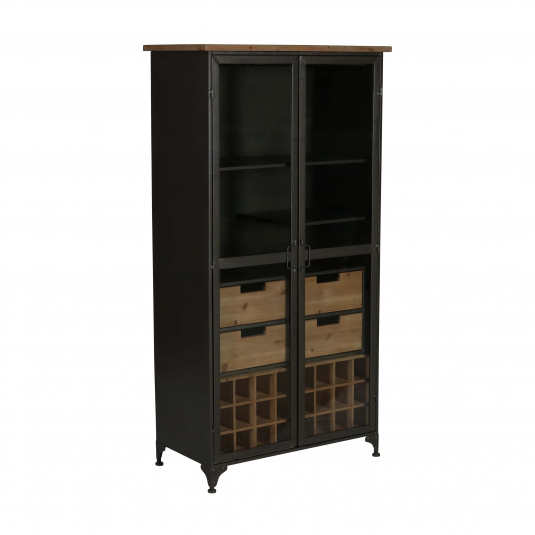 metal and wood drinks cabinet