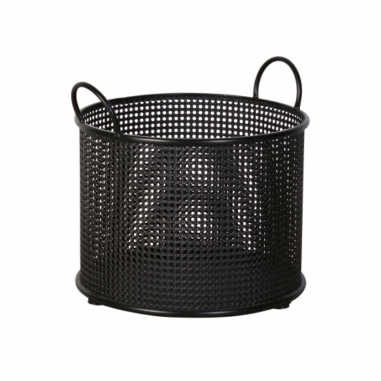 black metal mesh basket with handles 