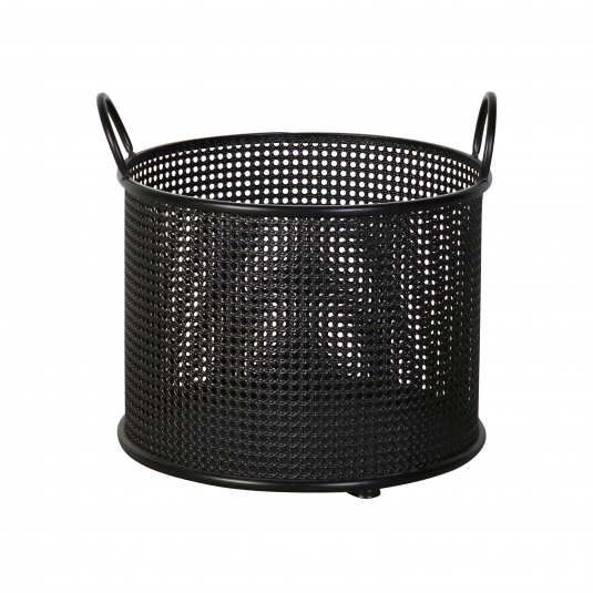 black metal mesh basket with handles 