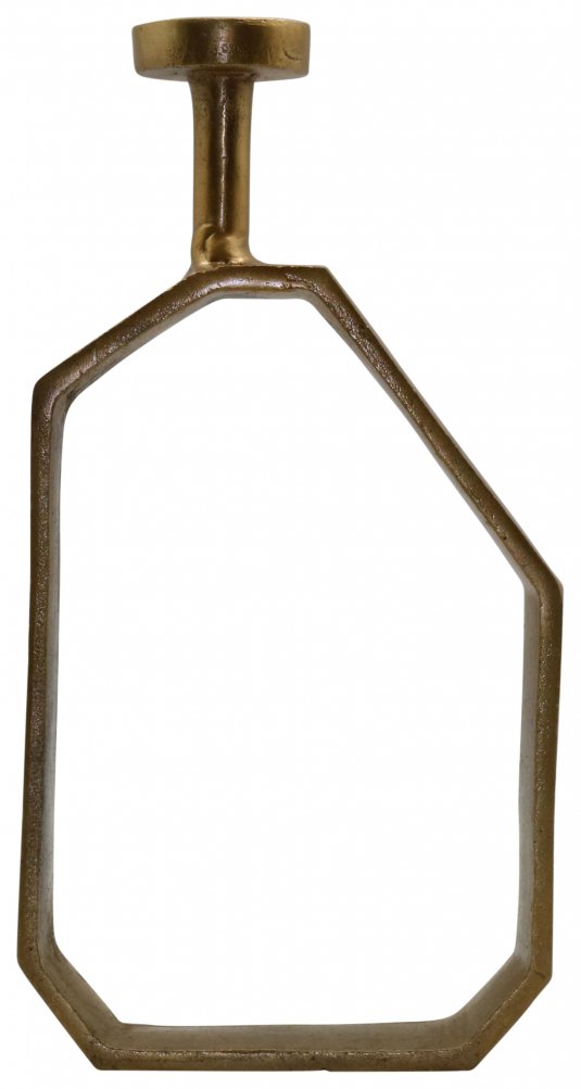 Block & Chisel raw nickel abstract antique brass bottle cutout