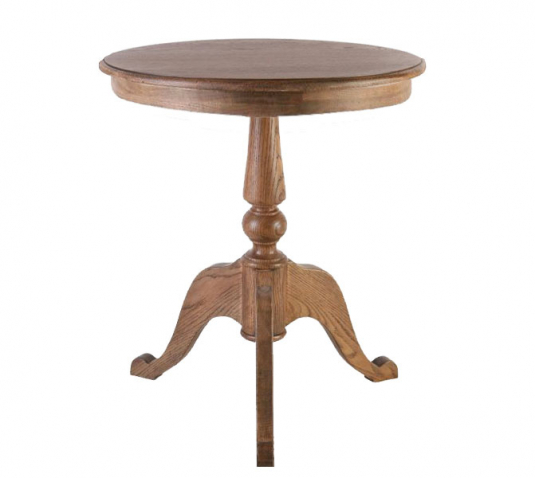 Block & Chisel round lamp table in solid antique weathered oak