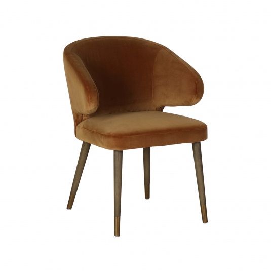 Modern dining chair in old gold