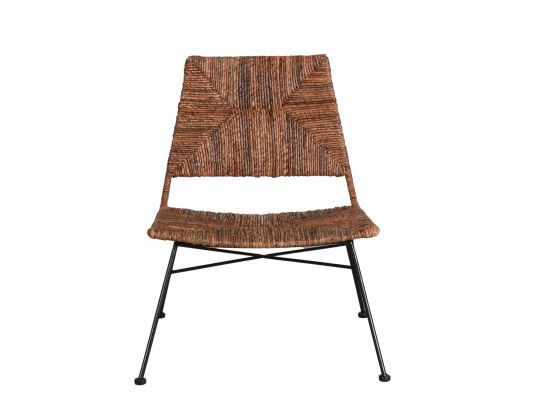 Rattan and iron chair 