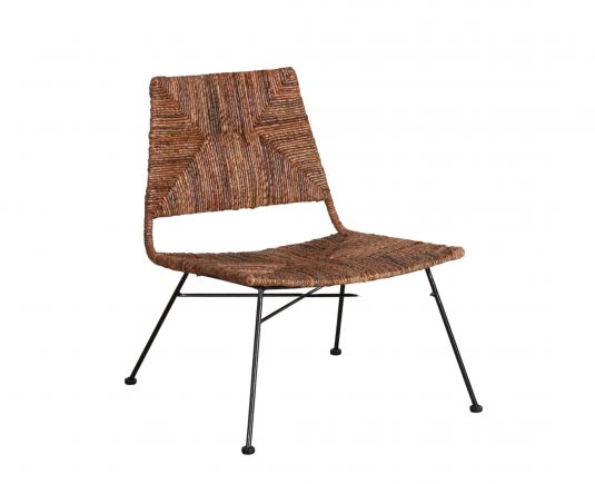 Rattan and iron chair 