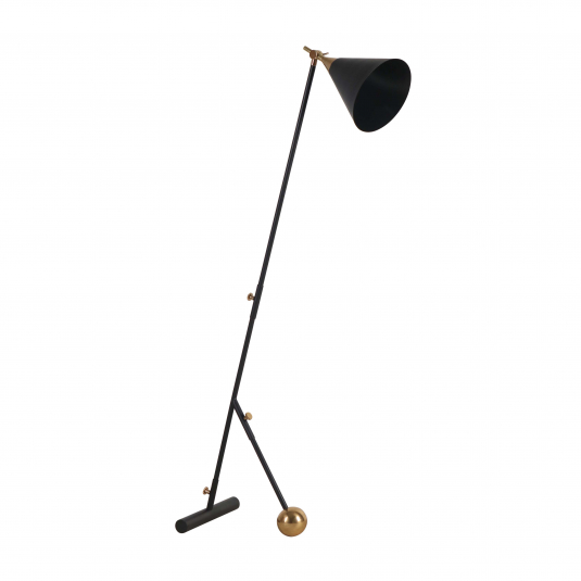 black and brass standing lamp 
