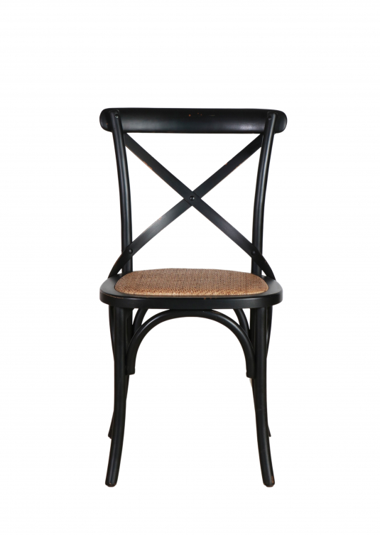 Block & Chisel black distressed birch wood crossback dining chair
