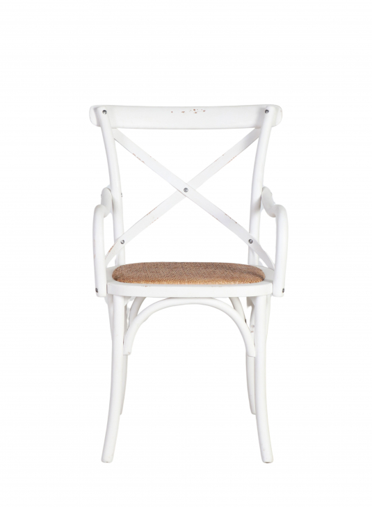 Block & Chisel Pacific Oak crossback dining chair with rattan seat