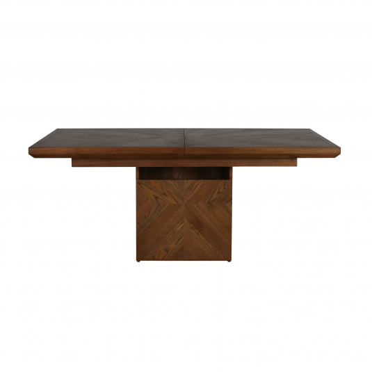 Oak extension dining table with inlay