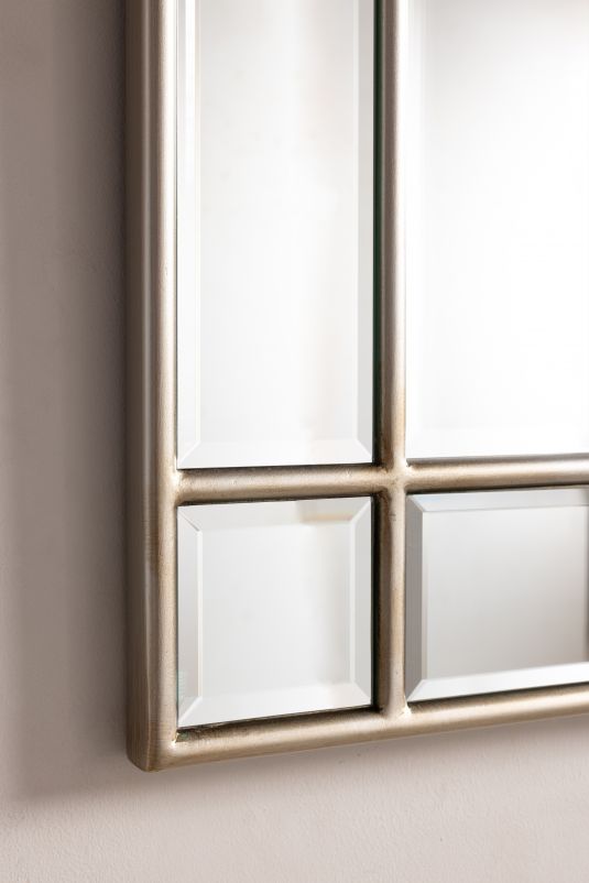 Block & Chisel rectangular mirror with silver wooden frame