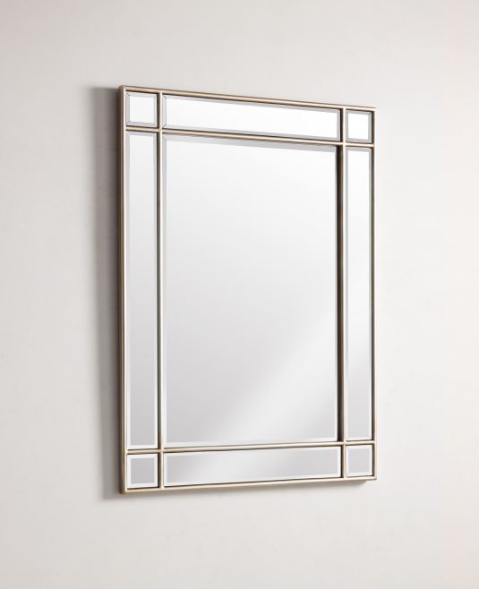 Block & Chisel rectangular mirror with silver wooden frame
