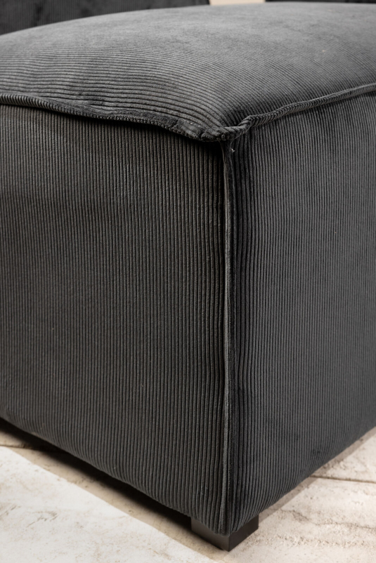 Block & Chisel charcoal corduroy upholstered corner sofa