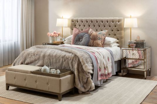 Block & Chisel cream wool rug with diamond detail