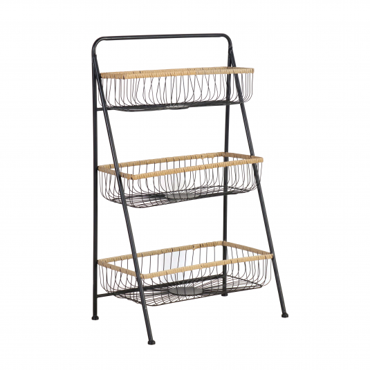 Metal 3 tier basket storage shelf