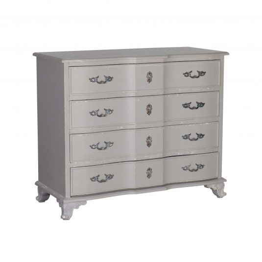 4 Drawer chest painted grey Château collection