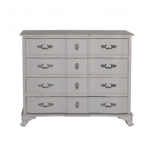 4 Drawer chest painted grey Château collection